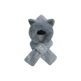 Вязаные Серьги с Лисой в Клетку (Серый) Набор из Двух