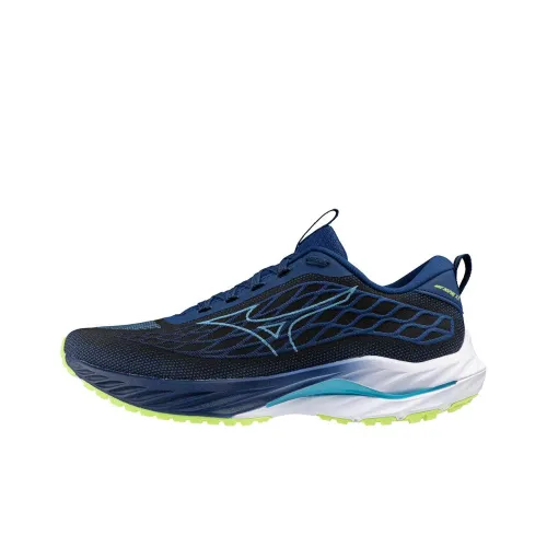 Mizuno Wave Inspire 20 Противоскользящие устойчивые к истиранию низкий топ беговые кроссовки мужские синие