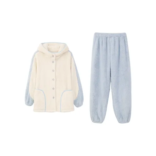 Aannsfam Pajama Комплект Женский Кремово-Желтый