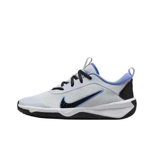Nike Omni MULTI Court Амортизация Износостойкий Низкий Топ Детские Тренировочные Кроссовки Серый Подростки