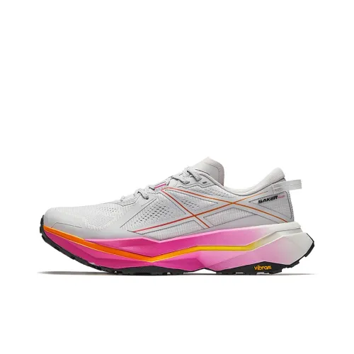 ANTA Hunter Fury 2 Нескользящий низ Поддержка Низкий топ Карбоновая плита Беговые кроссовки Мужской Серый Розовый