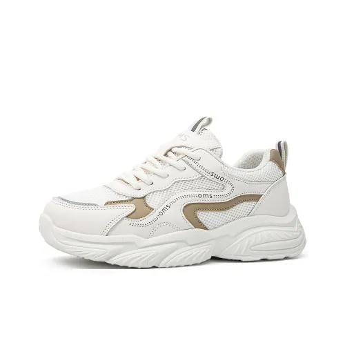 OMS Low Топ Толстая подошва Кроссовки Женские Бежевый Хаки