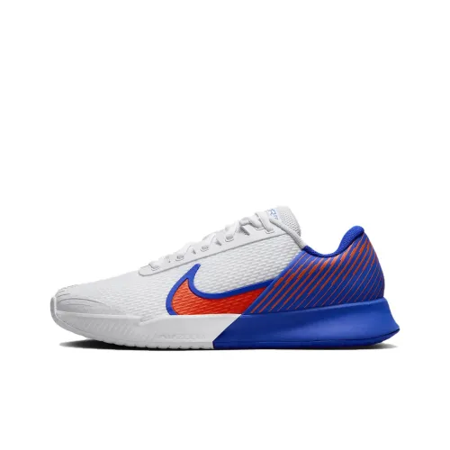 Nike Air Zoom Vapor Pro 2 Slip-Resistant Abrasion-Resistant Low-Top Tennis Shoes Men's White Blue