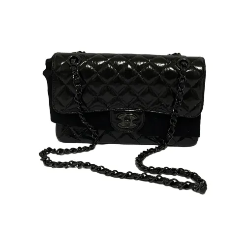 CHANEL Classic Flap CFSo Черная Вощеная Кожа Клапан Сумка через плечо Сумка Маленькая Женская Черная