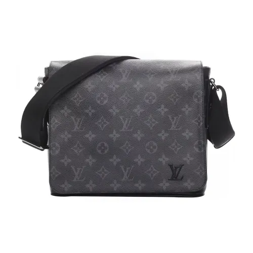 LOUIS VUITTON Messenger покрытая холстом сумка через плечо маленькая мужская черная