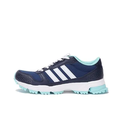 Adidas Marathon 10 Противоскользящие Устойчивые к истиранию Низкие Беговые кроссовки Женские Синие