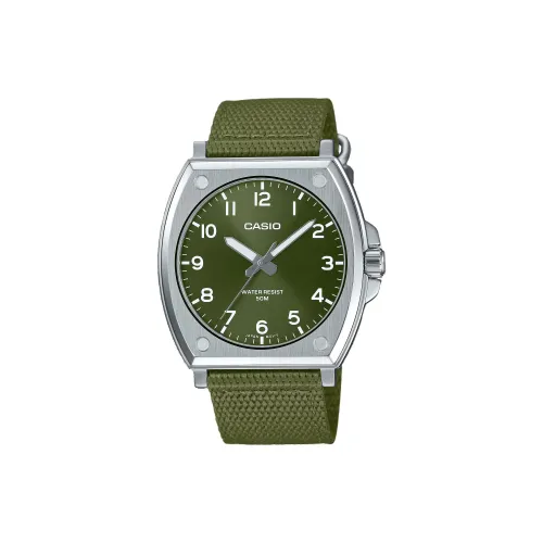 CASIO Standard Series Кварцевый механизм Холстовый ремешок Часы Унисекс Зеленый циферблат