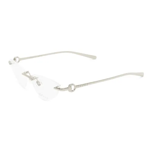 GUCCI Металл Кошачий глаз Оправы для очков Женские Серебристые