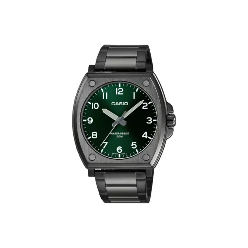 CASIO Standard Series Кварцевый механизм часы с ремешком из нержавеющей стали унисекс зеленый циферблат