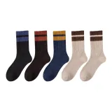 5 пар (D Набор - Черный + Темно-кофейный + Синий + Экрю 2)