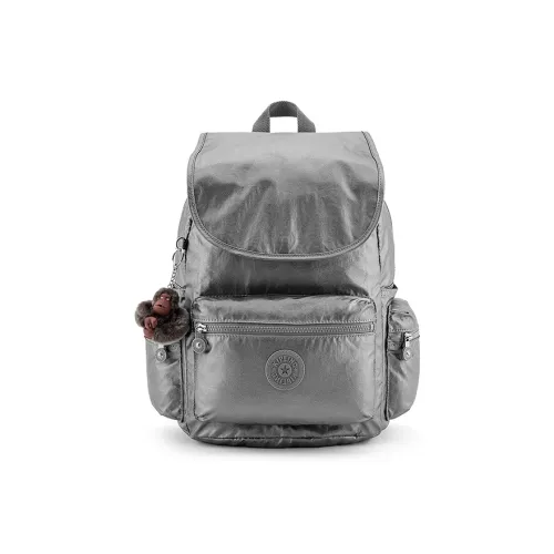 Kipling Полиамид Обезьяна Сумка Рюкзак Большой Женский Металлический Лунный Серый