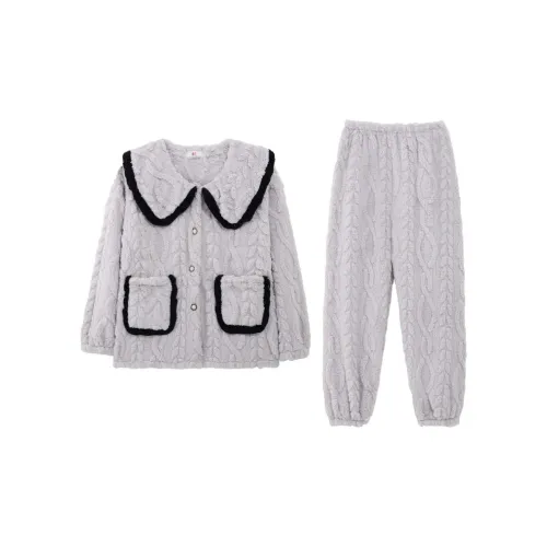 Qiao Ni Tong Пижамный комплект женский светло-серый