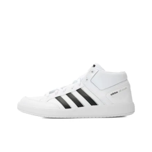 Adidas Cloudfoam All Court Slip-Resistant Abrasion-Resistant MID Топ Кроссовки для тенниса Унисекс Белый