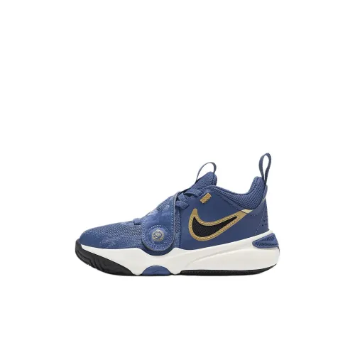 Nike Team Hustle D 11 Детские баскетбольные кроссовки MID Топ Синий Пре-школа