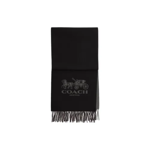 COACH Кашемир Вязаные Шарфы Унисекс Черный