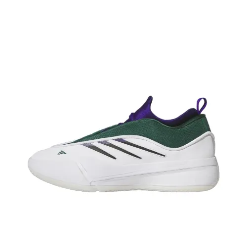 Adidas Dame 9 Slip Резистентный к истиранию Низкий топ Баскетбольные кроссовки Унисекс Белый