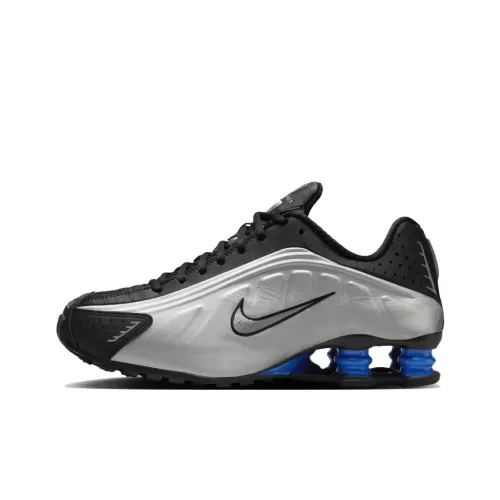 Nike Shox R4 Low Топ Повседневный Городской Коммутирование Беговые кроссовки Женские Серебряный Черный