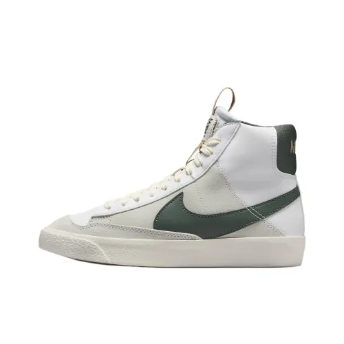 Nike Blazer Mid Slip Resistant Abrasion Resistant High Top Детские Скейтбординги Белый Подростки