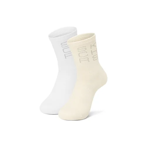 Skechers 2 шт Ярко-белый/Слоновая кость 05J7 Унисекс MID Носки до икры