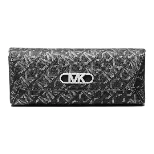 MICHAEL KORS Покрытый холст Чехол для очков Средний Унисекс Черный Серебряный