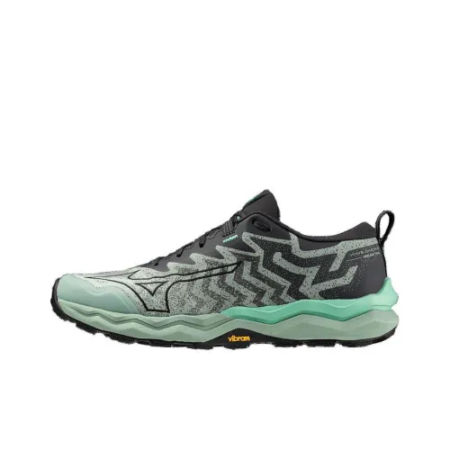 Mizuno Wave Daichi 8 Trail Slip-Resistant Abrasion-Resistant Low-Top Беговые кроссовки Мужские Серый Зеленый