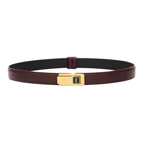 SAINT LAURENT Телячья кожа Кожаные ремни Унисекс Красный 2,5CM