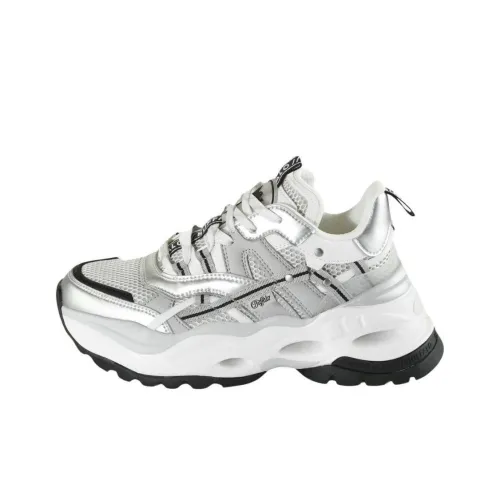 Buffalo Casual Low Top Silver/White Women's
