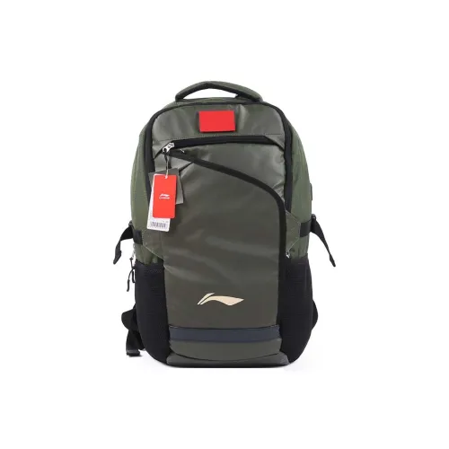 LiNing Полиэстер Рюкзак Стандартный Унисекс Армейский Зеленый Черный