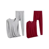 Light Gray + Burgundy [Круглый вырез, 2 комплекта]