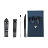 Синий кожаный набор из 4 штук