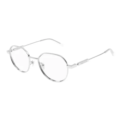 Alexander McQueen Металл Круглые Оправы для очков Мужские Серебряные