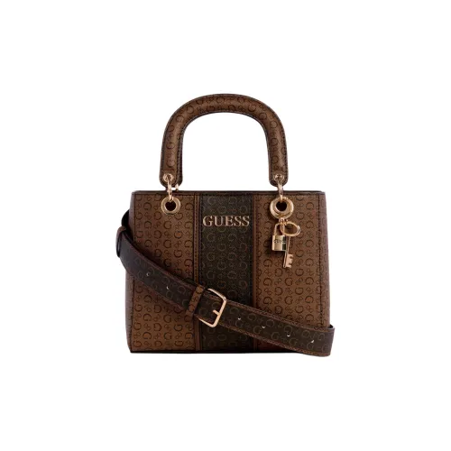 GUESS Покрытый холст Сумка Маленькая Женская Коричневая