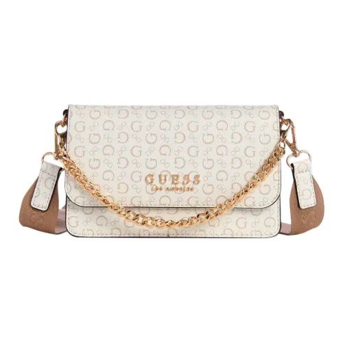 GUESS Сумка через плечо из холста с покрытием из искусственной кожи женская белая