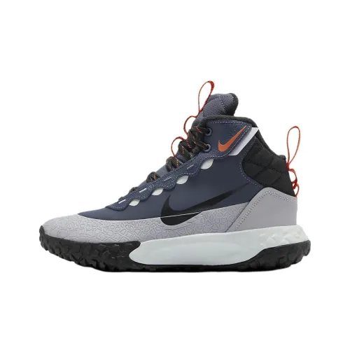 nike Terrascout Slip Resistant Abrasion Resistant MID Топ Детские Баскетбольные кроссовки Синий Серый Подростки