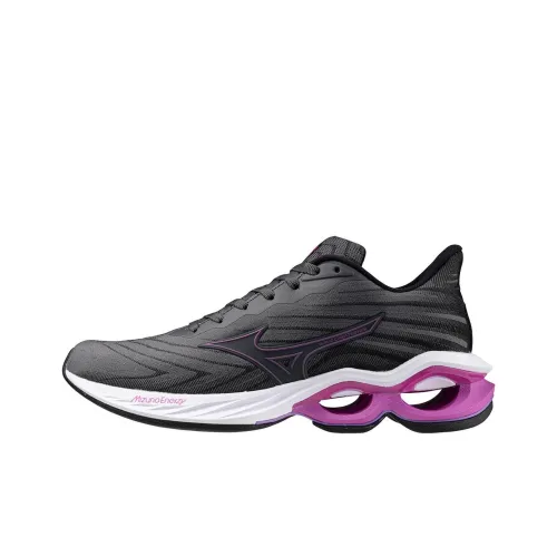 Mizuno Slip-resistant Abrasion-resistant Low Top Casual Running Shoes Women's Black Мицубо Противоскользящие Устойчивые к истиранию Низкие Топ Повседневные Беговые Кроссовки Женские Черные