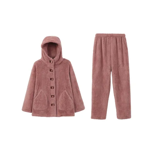 Aannsfam Pajama Комплект Женский Темно-Сливовый Пудра