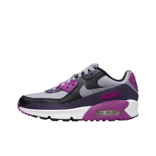 Nike Air Max 90 Low Топ Детские беговые кроссовки Серо-фиолетовый Подростки
