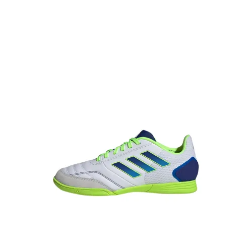 Adidas Top Sala Slip Resistant Abrasion Resistant Низкие Детские Футбольные Бутсы Белый Синий Детский
