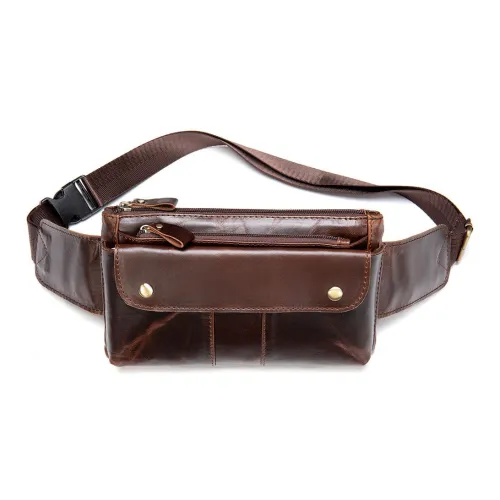 DOSRFINI Коровья кожа Бананка Средний Мужской Кофе Черный Масло Кофе