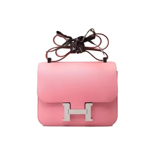 HERMES Constance Кожа Сумка через плечо Мини Женские 1Q Розовый Конфетти Молочный Коктейль Розовый