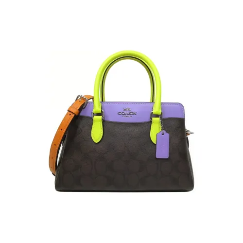 COACH Darcie ПВХ Сумка Lady Dior Ручная Сумка Сумка через плечо Маленькая Женская Коричневая и Радужная
