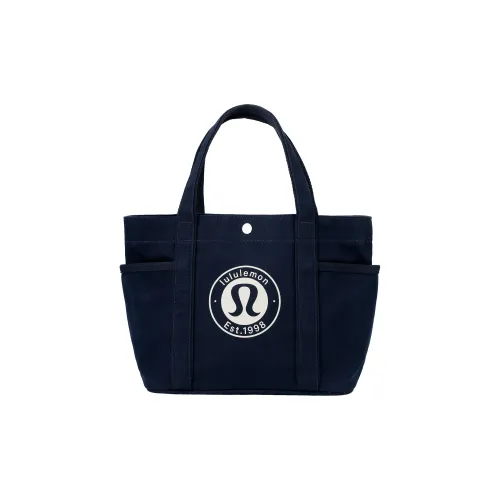 lululemon Хлопок Тоут Сумка Сумка для покупок Мини Сумка Унисекс Морской Синий