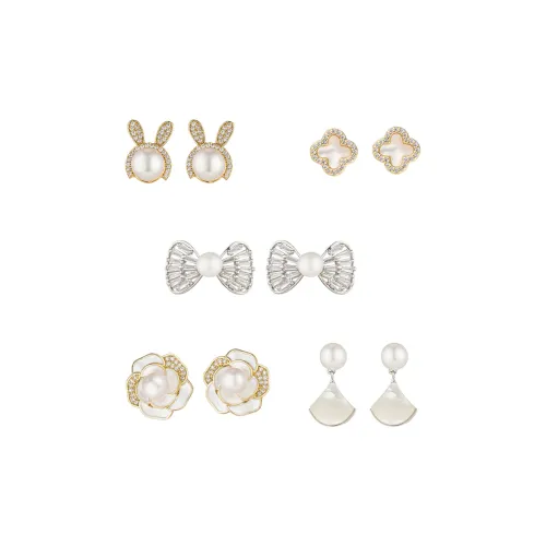 SYAY Пресноводный жемчуг с медным гильдингом серьги-гвоздики женские