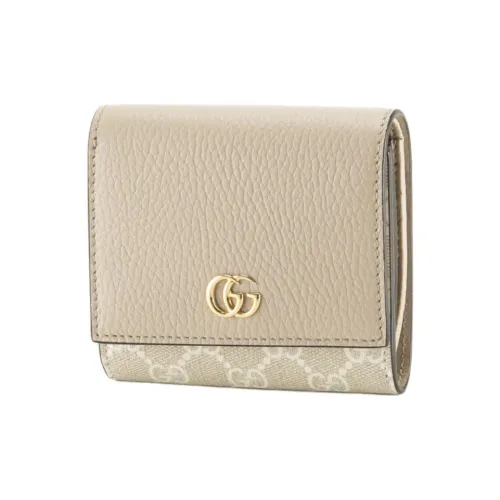 GUCCI Marmont Холст Кошелек Женский Бежевый