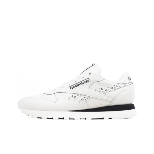 Reebok Classic Leather Low Топ Беговые кроссовки Женские Белые