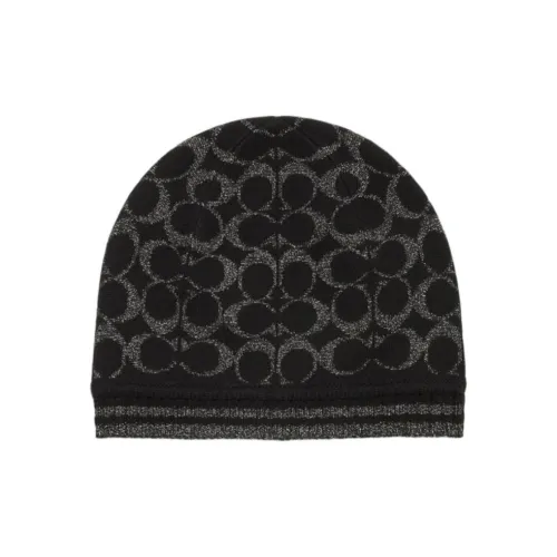 COACH Мериносовая шерсть Шапки-бини Унисекс Черный