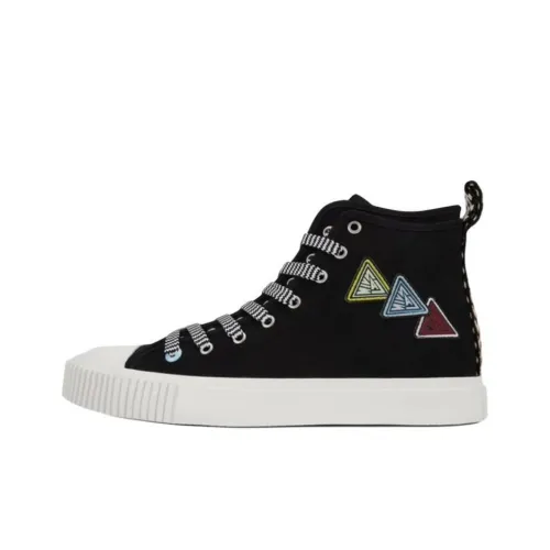 Lanvin High-Top Canvas Shoes Мужские Черные