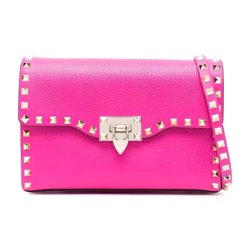 Valentino Сумка через плечо из коровьей кожи женская розово-красная