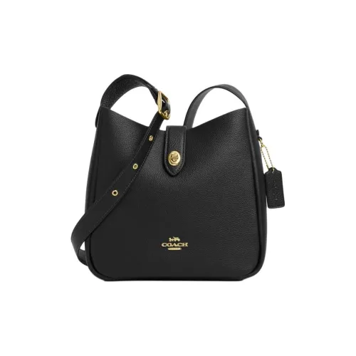 COACH Hadley Песочный Кожа Одно Плечо Сумка Сумка через плечо Женская Черная