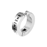 Серьги с зажимом "Roman Numerals" - Серебряный, 1 штука, комплект